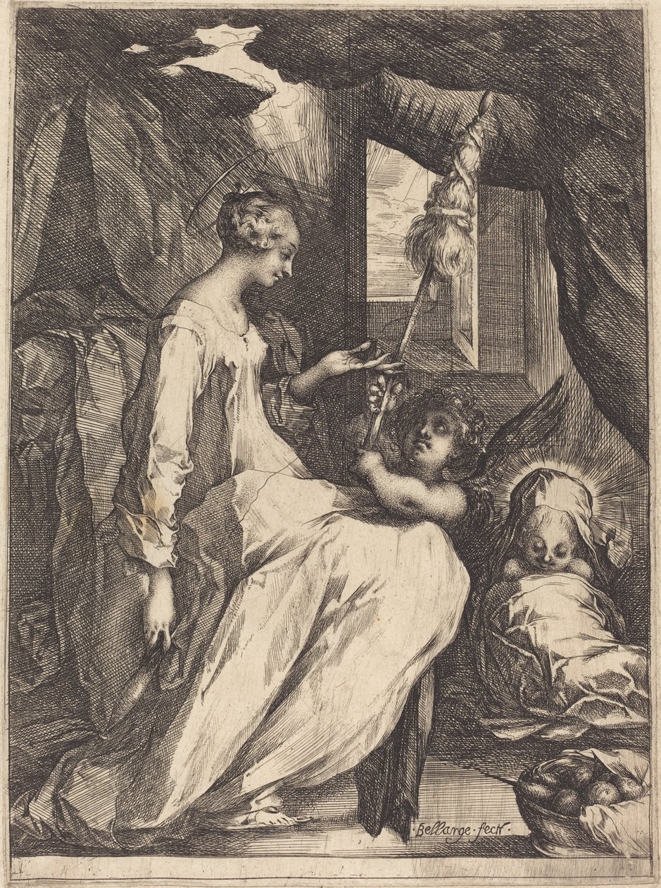 The Madonna Spinning, 1615. af Jacques Bellange