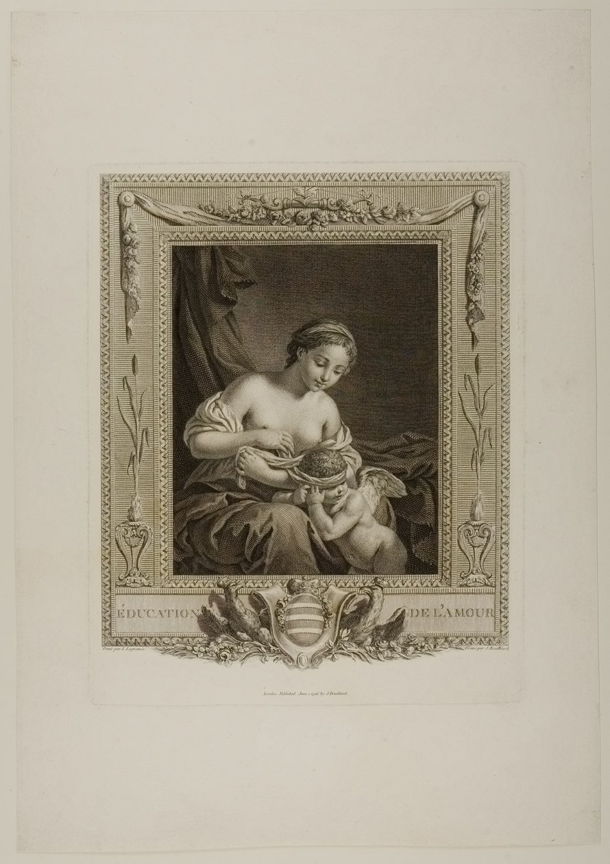 Uddannelse af Amor (gravering) af Jacques Bouillard