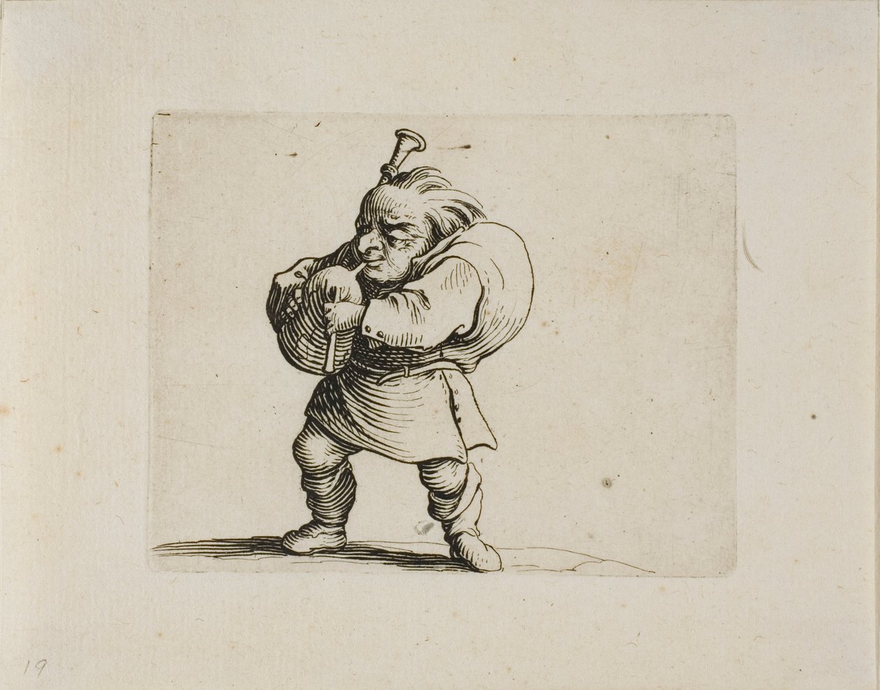 Sækkepibespiller, fra Varie Figure Gobbi af Jacques Callot