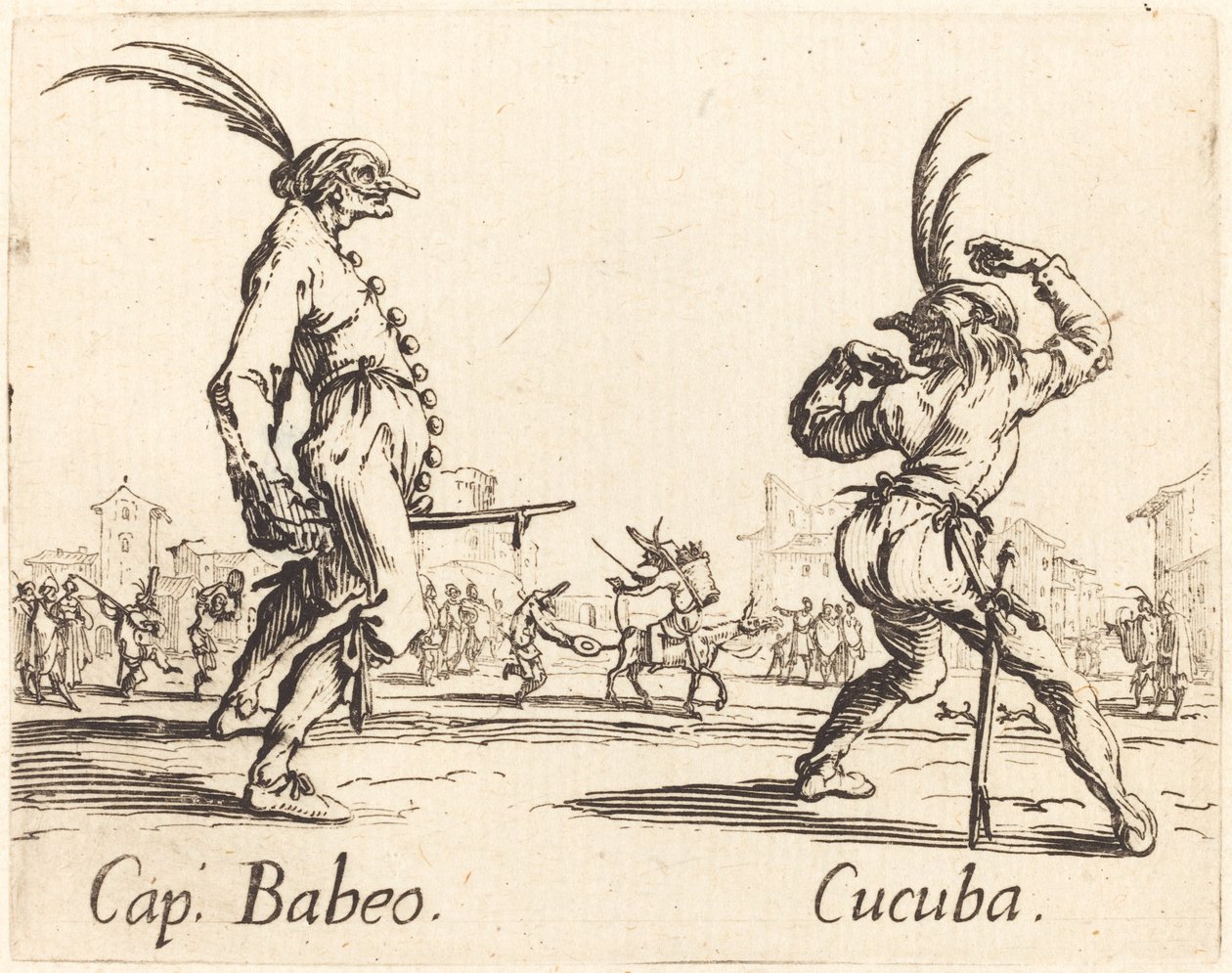 Kasket. Babeo og Cucuba, ca. 1622. af Jacques Callot