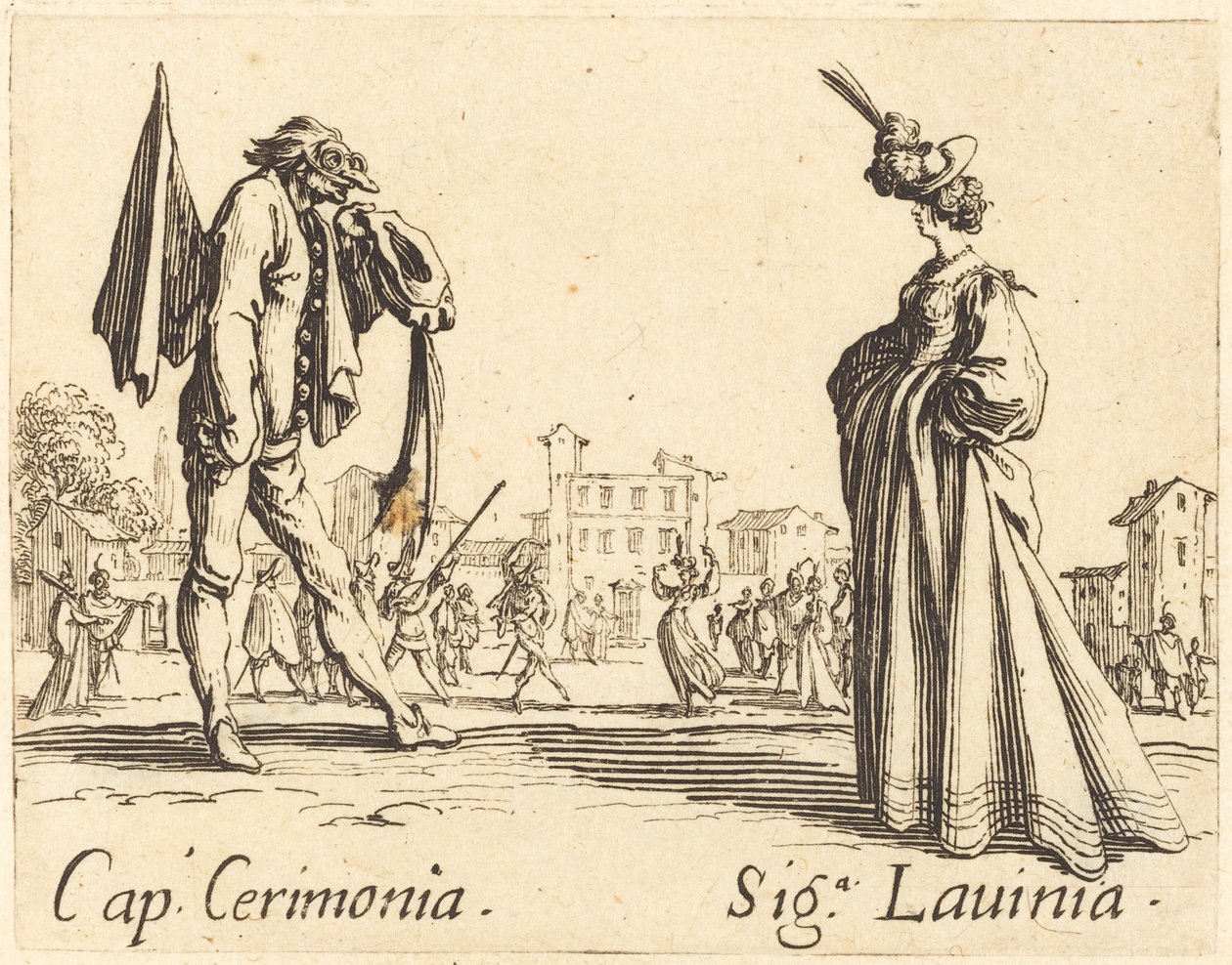 Kasket. Cerimonia og Siga. Lavinia, ca. 1622. af Jacques Callot
