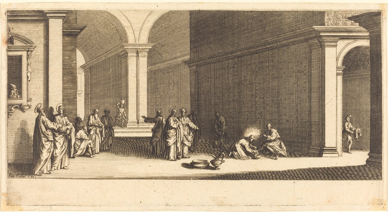 Kristus vasker apostlenes fødder af Jacques Callot