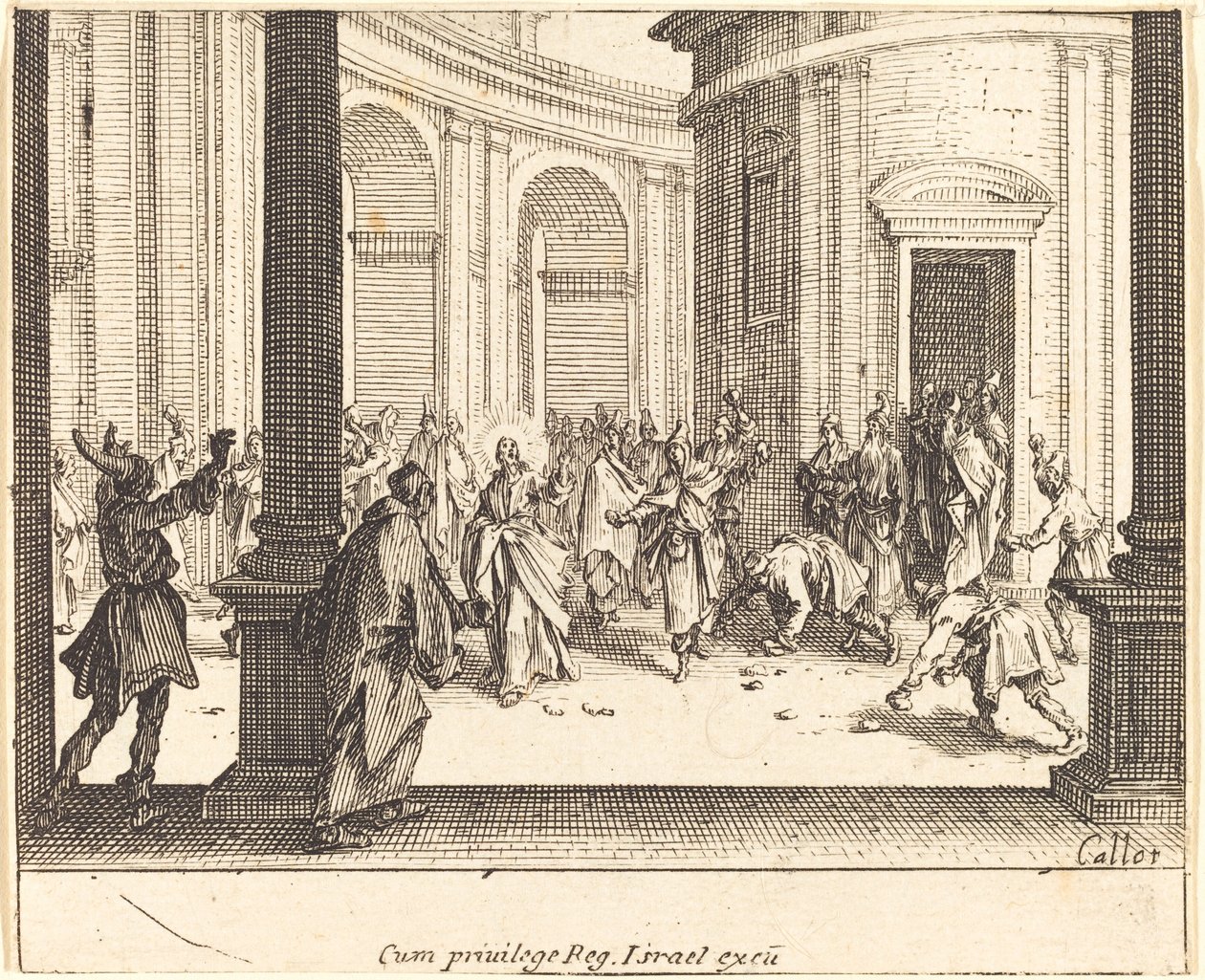Kristus og kvinden taget i utroskab af Jacques Callot