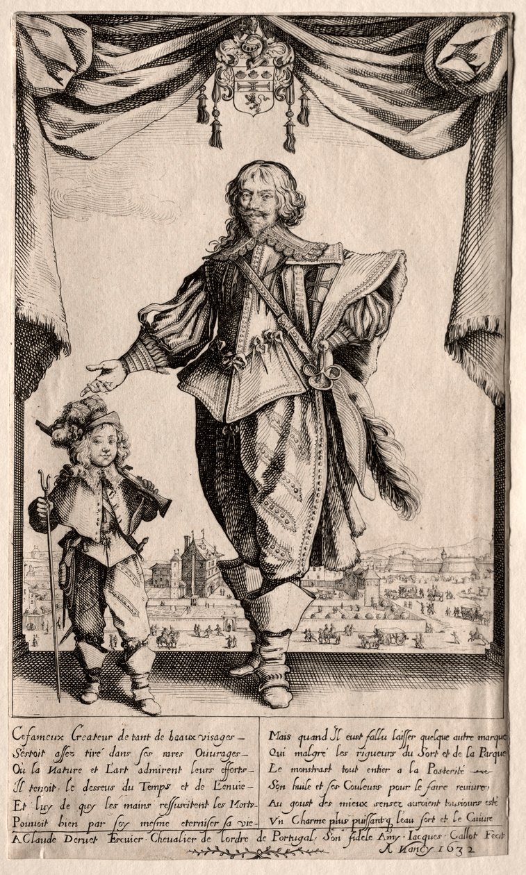 Claude Deruet og hans søn, 1632. af Jacques Callot