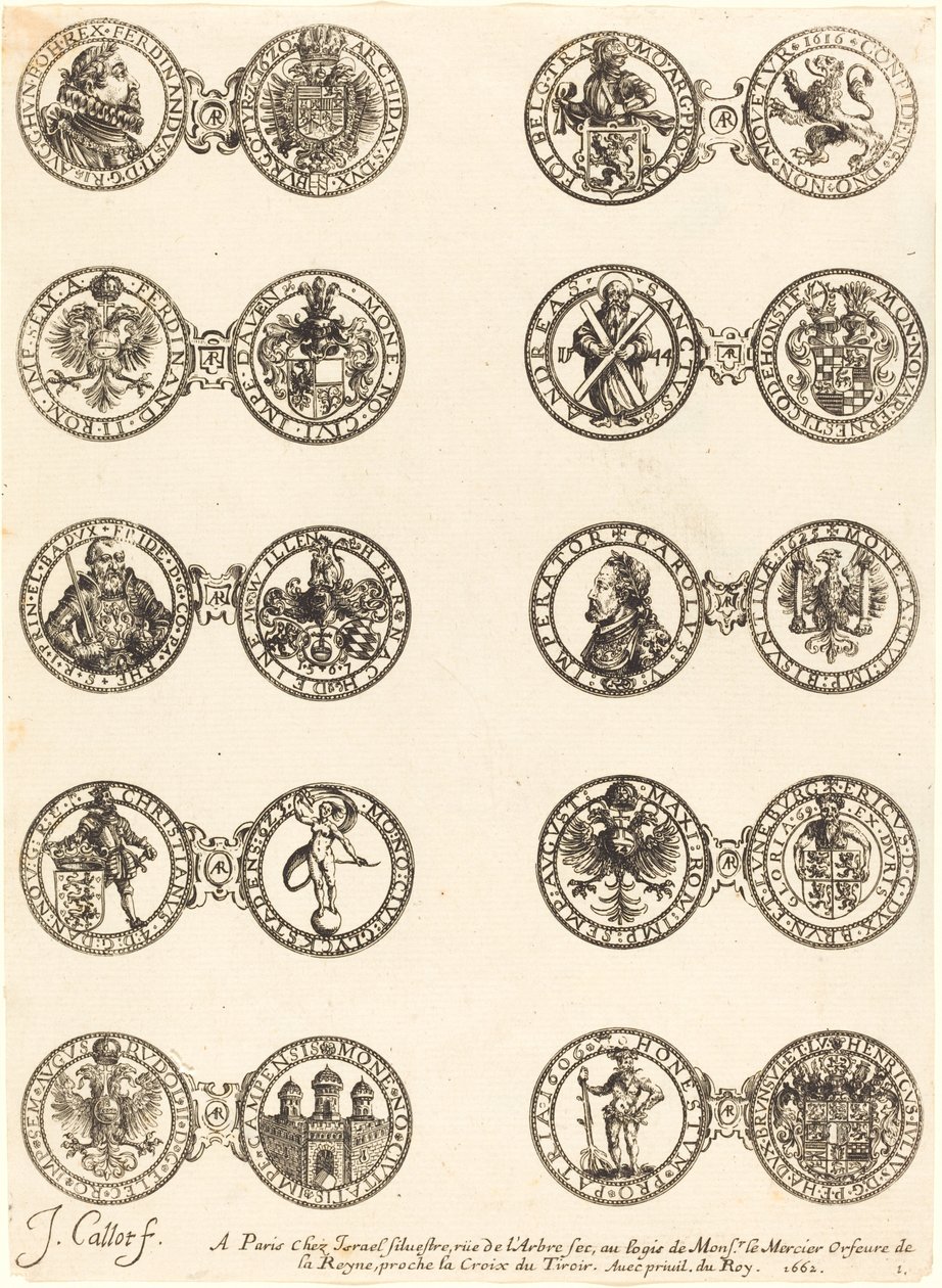 Mønter [plade 1] af Jacques Callot