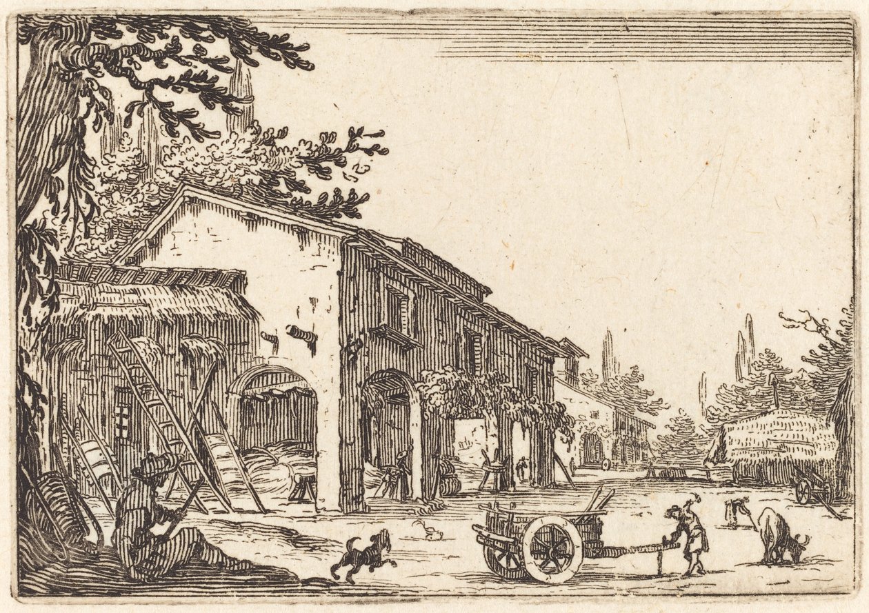 Gård til en gård, ca. 1622. af Jacques Callot