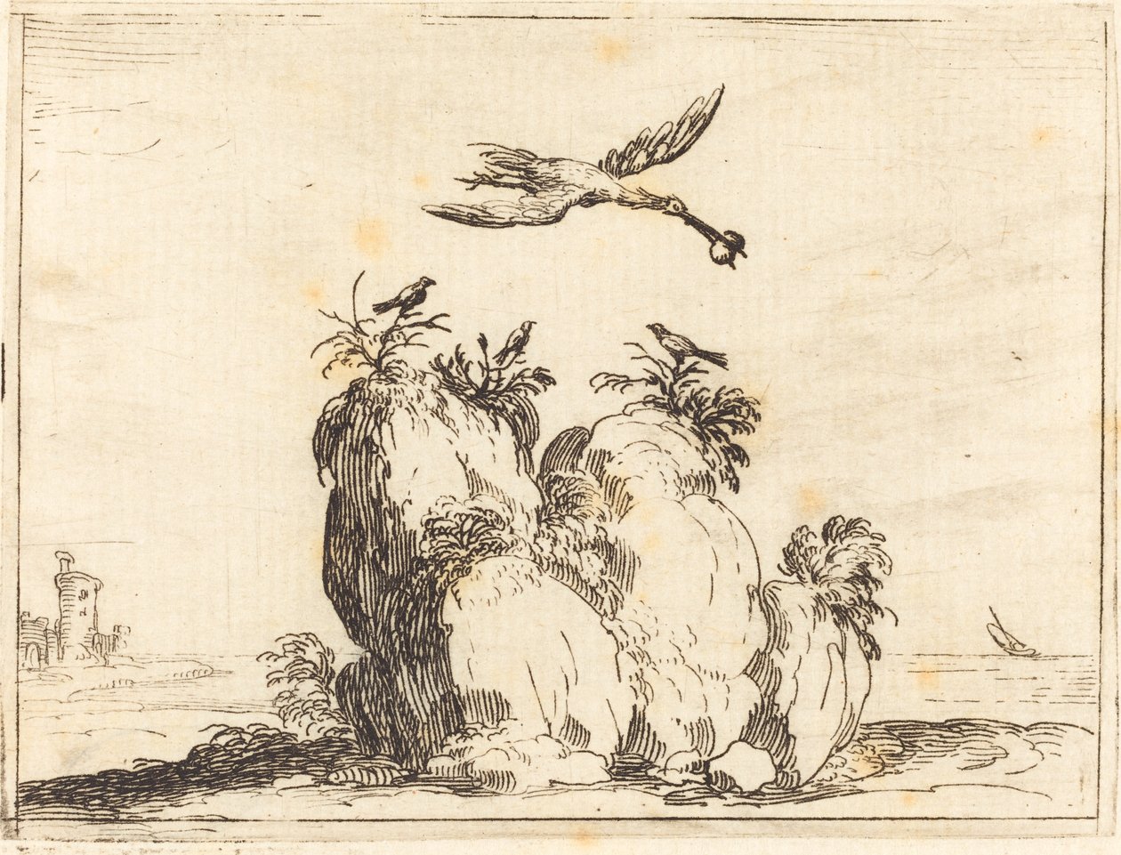 Kraneflyvning af Jacques Callot