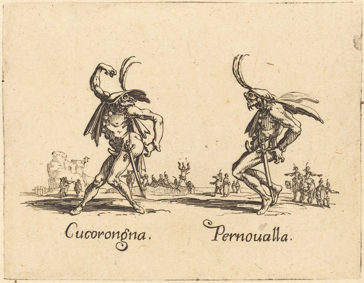 Cucorongna og Pernoualla af Jacques Callot