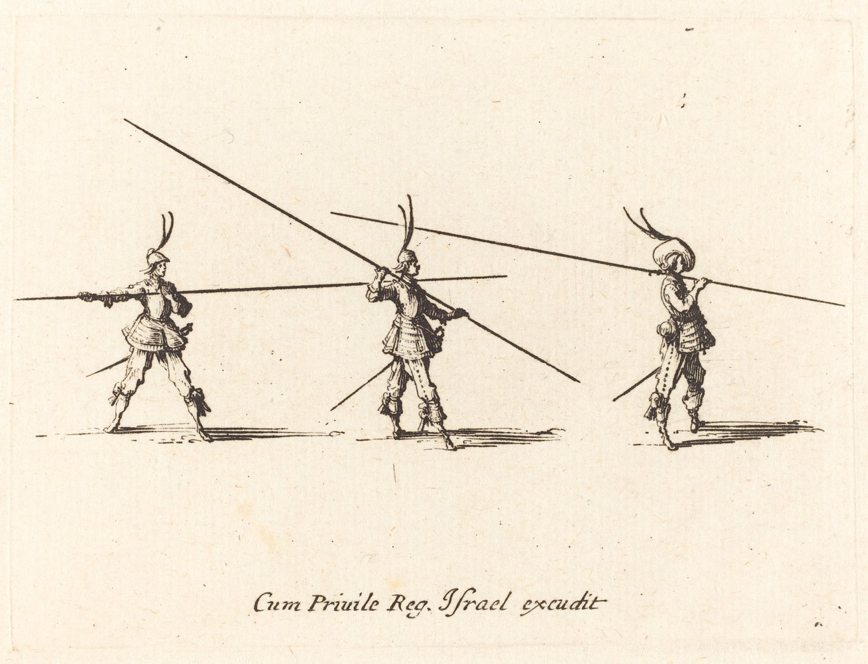 Bor med Tilted Pikes af Jacques Callot