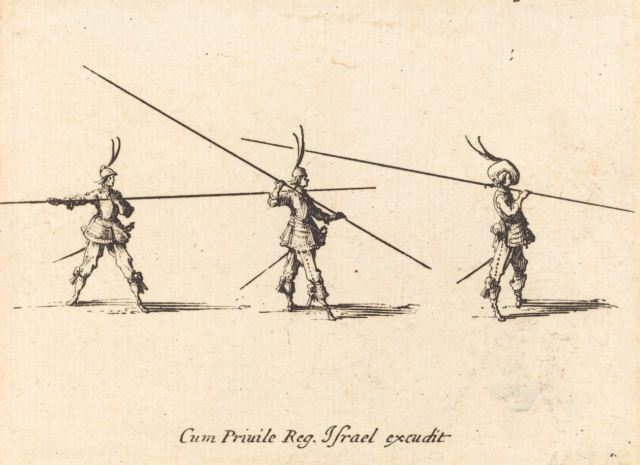 Bor med Tilted Pikes af Jacques Callot