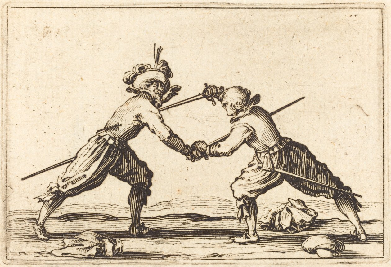Duel med sværd, ca. 1622. af Jacques Callot
