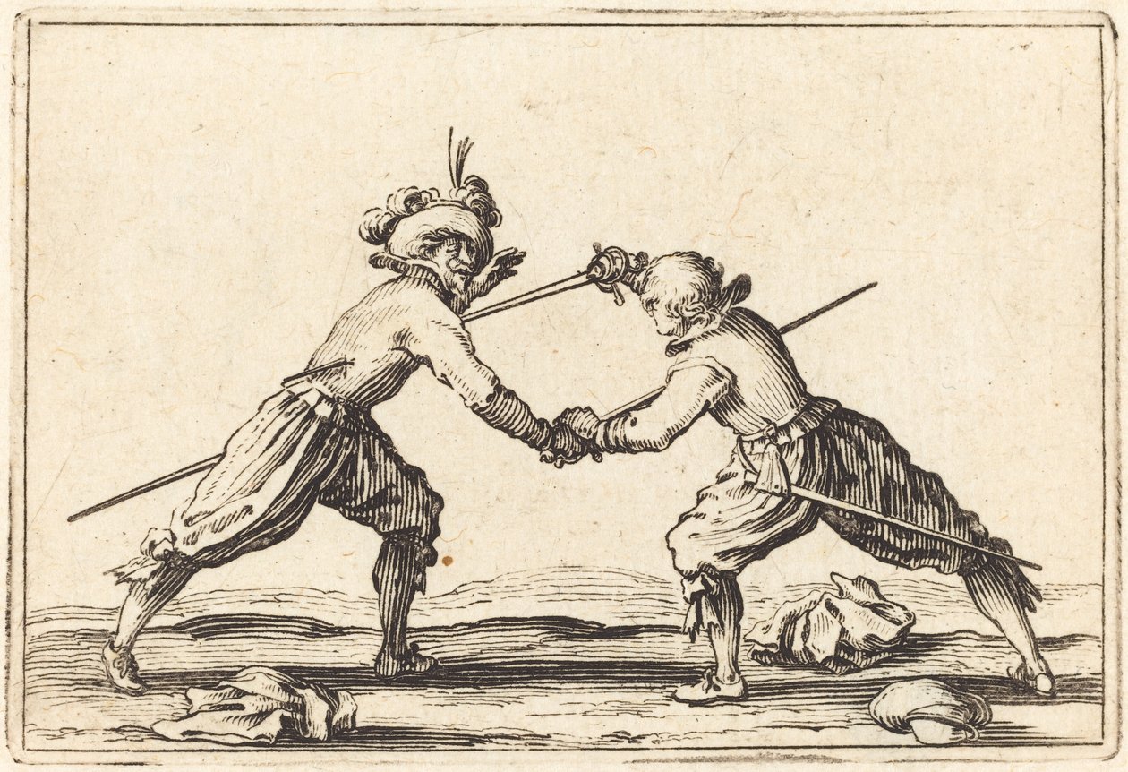 Duel med sværd, ca. 1622. af Jacques Callot