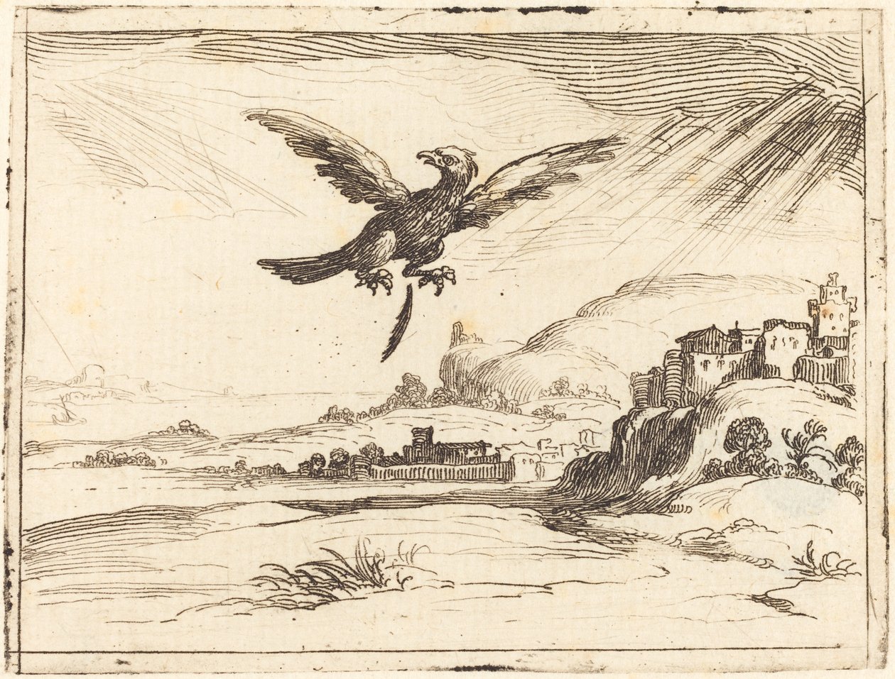 Ørn mister en gammel fjer af Jacques Callot