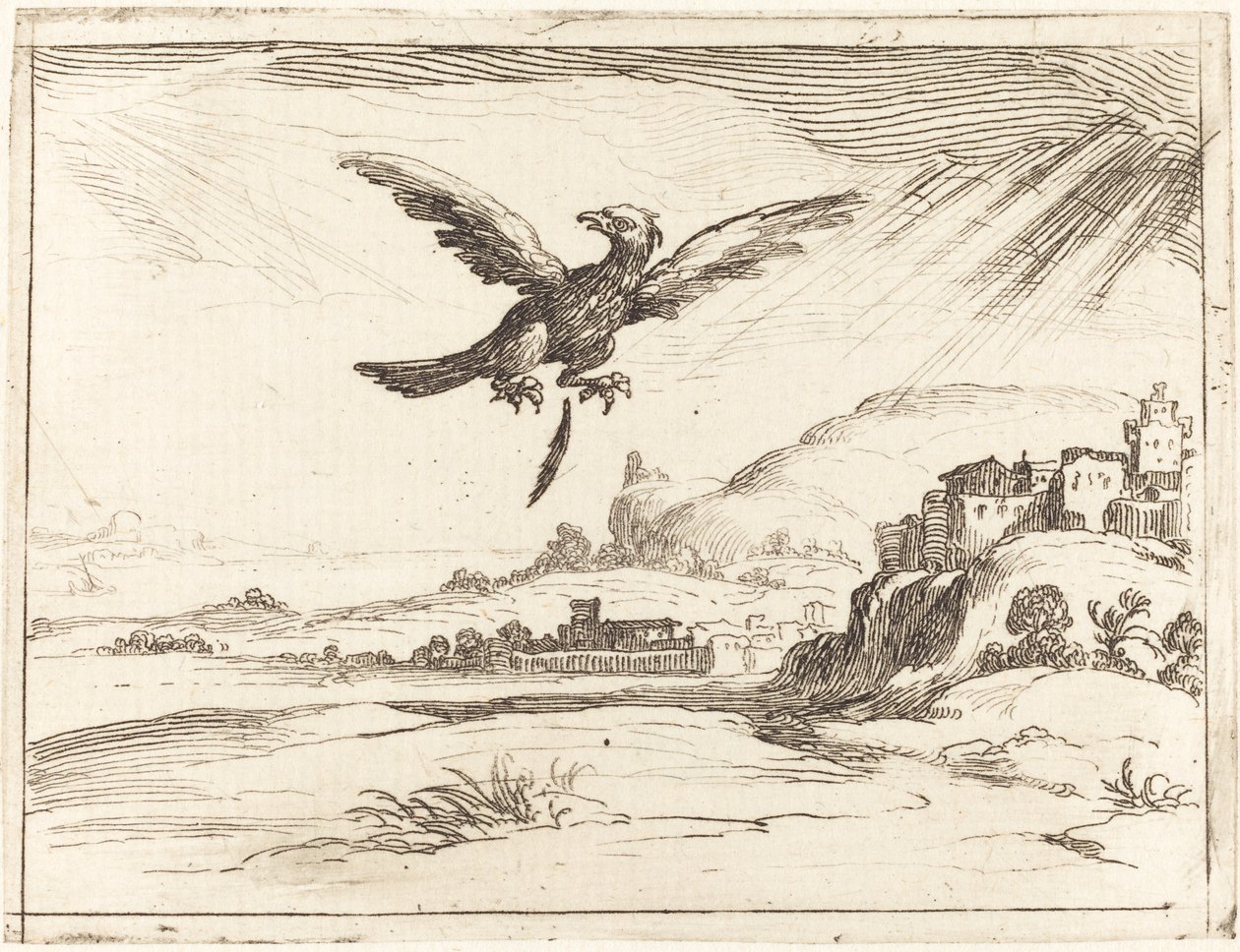 Ørn mister en gammel fjer af Jacques Callot