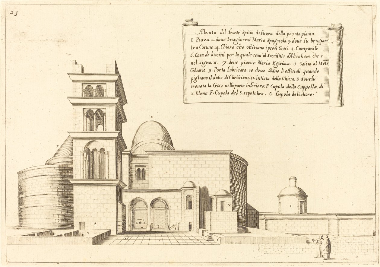 Højde af en kirke af Jacques Callot