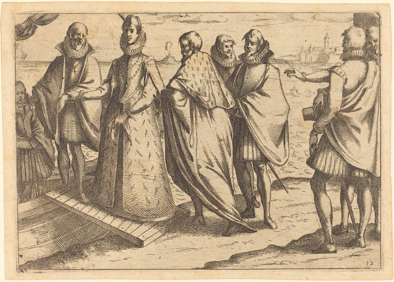Indskibning i Genova, 1612. af Jacques Callot