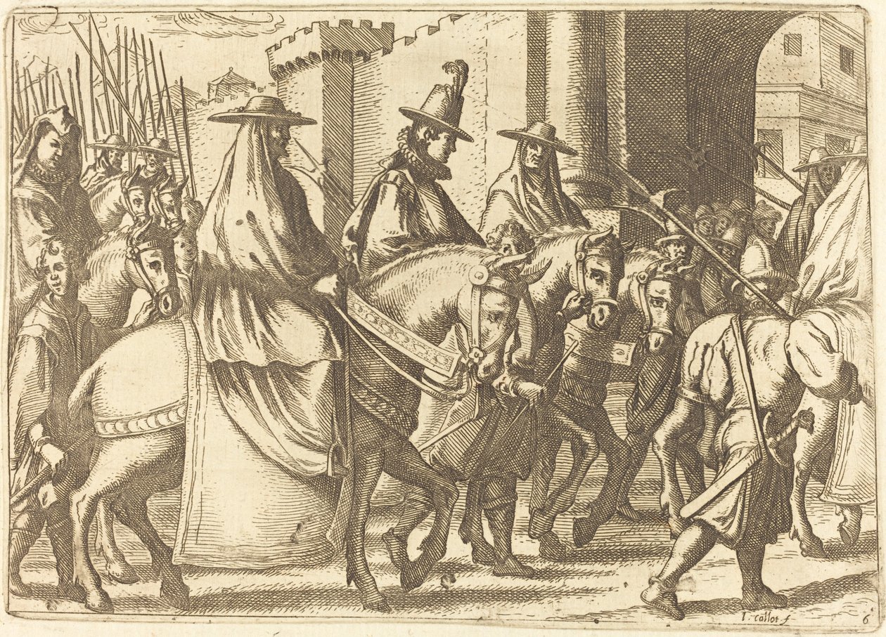 Indrejse i byen Ferrara af Jacques Callot