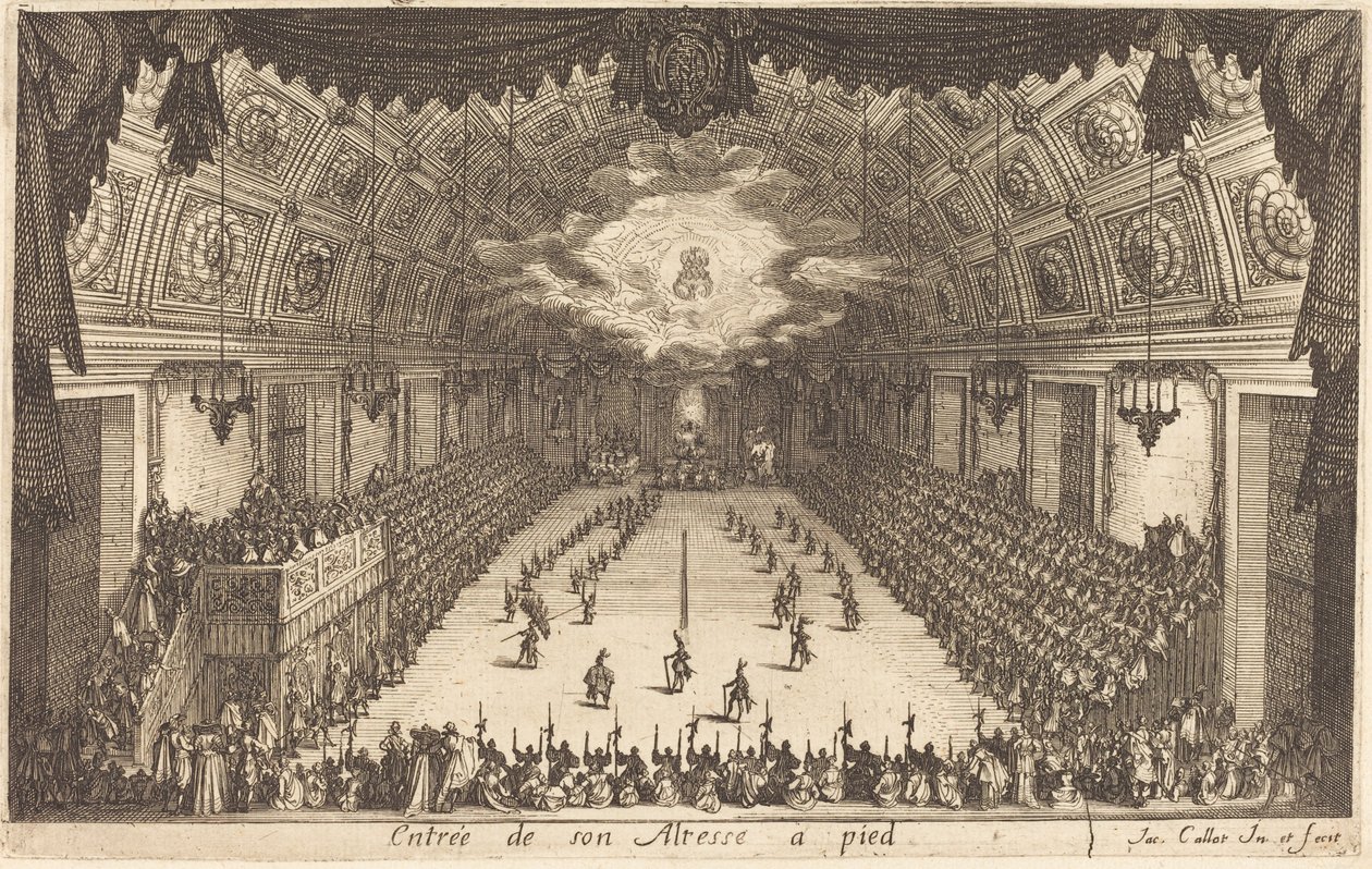 Hans Højheds indtræden til fods, 1627. af Jacques Callot