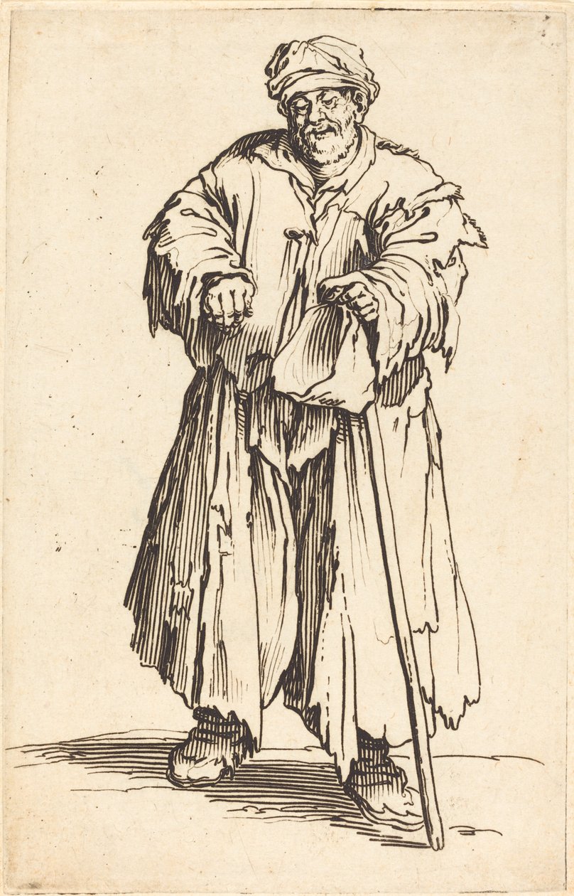 Fed tigger med nedslåede øjne af Jacques Callot