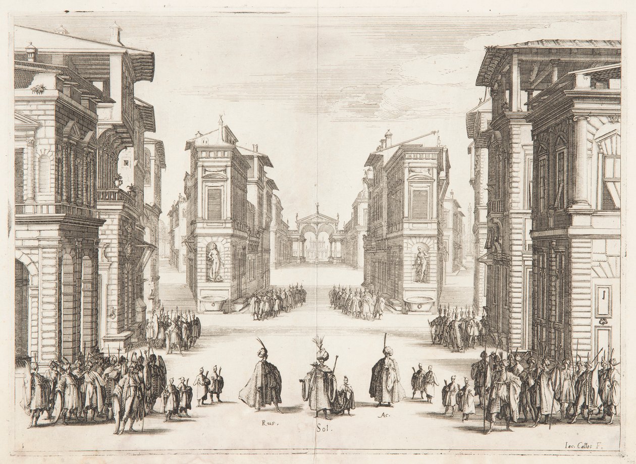 Første akt af Soliman af Jacques Callot