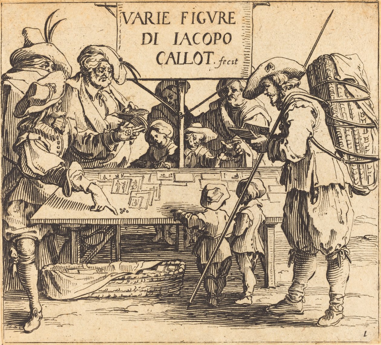 Frontispice til Varie Figur, ca. 1621. af Jacques Callot