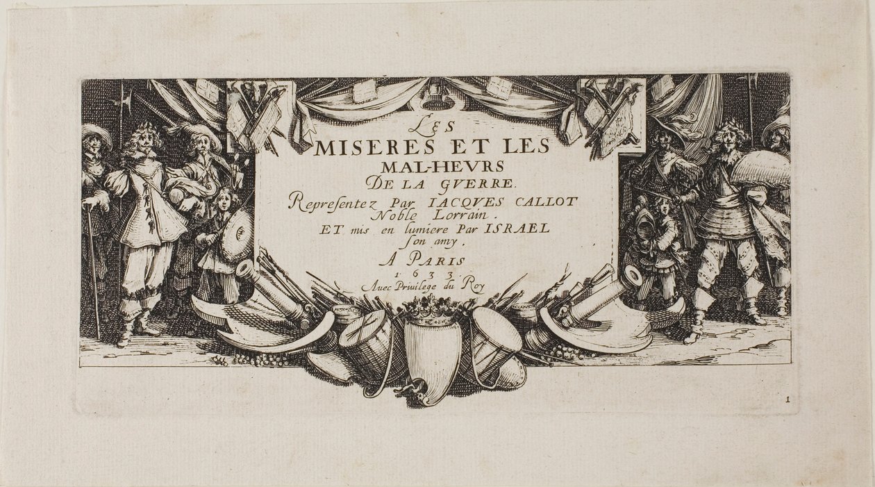 Frontispice, fra Krigens elendighed af Jacques Callot