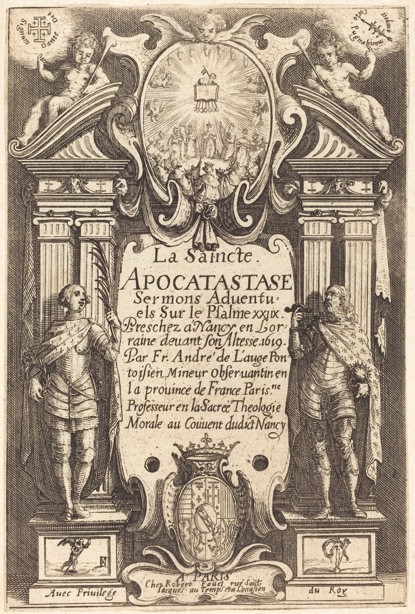 Frontispice af den hellige apocatastase af Jacques Callot