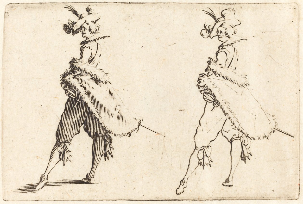Herre set fra siden, ca. 1622. af Jacques Callot