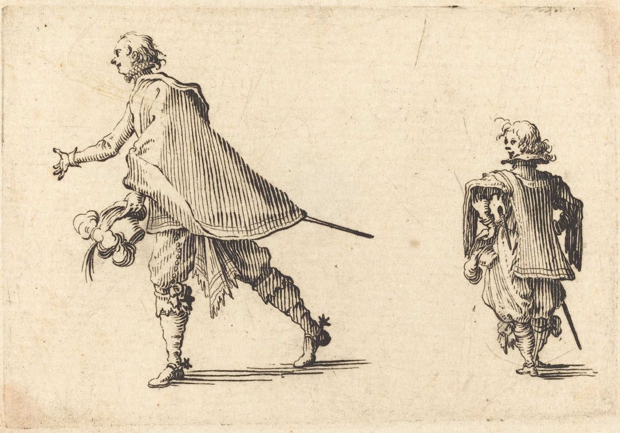 Gentleman og hans side, ca. 1617. af Jacques Callot