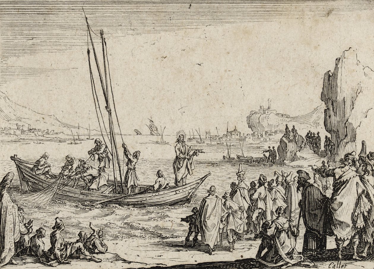 Jesus prædiker ved havet, 1635 af Jacques Callot