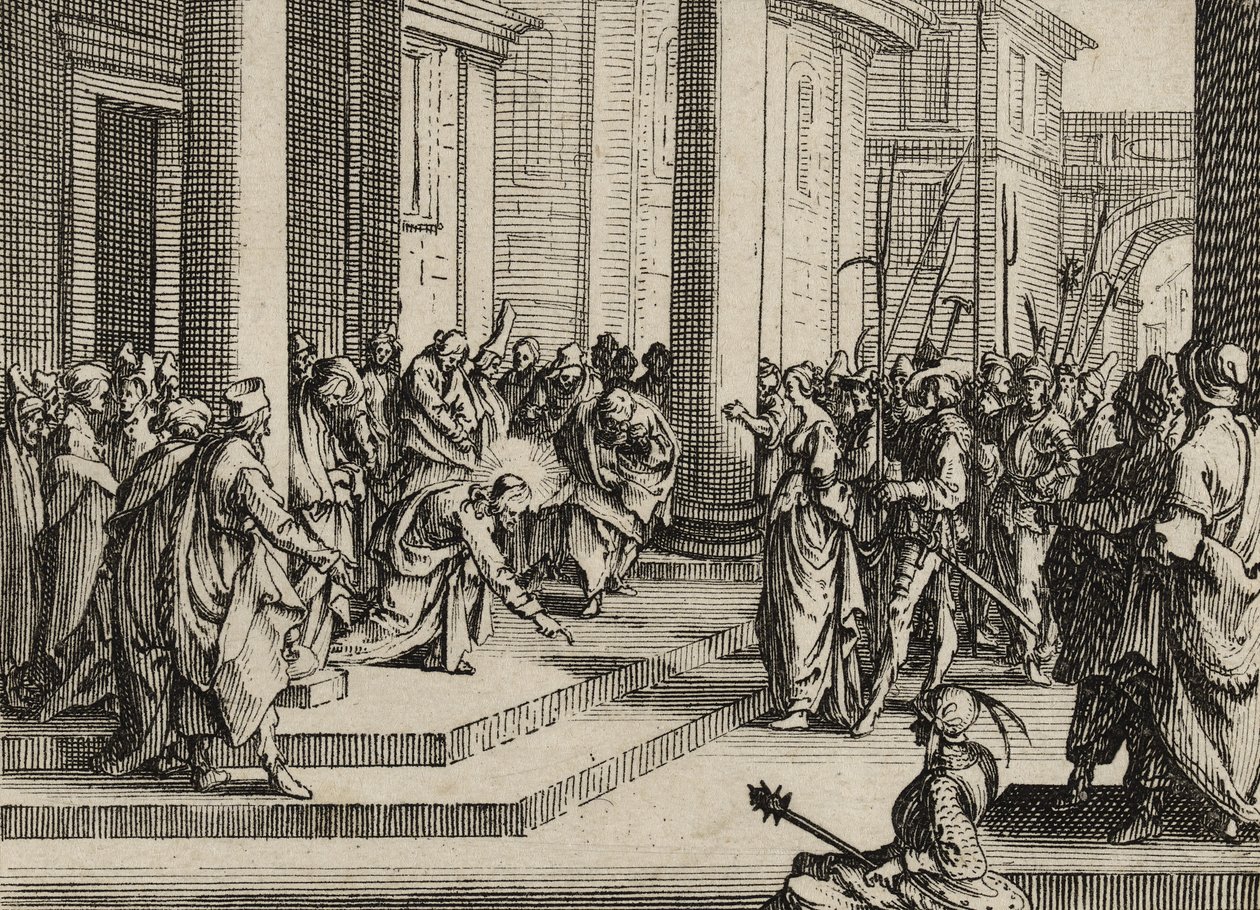 Jesus og den utro kvinde, 1635 af Jacques Callot