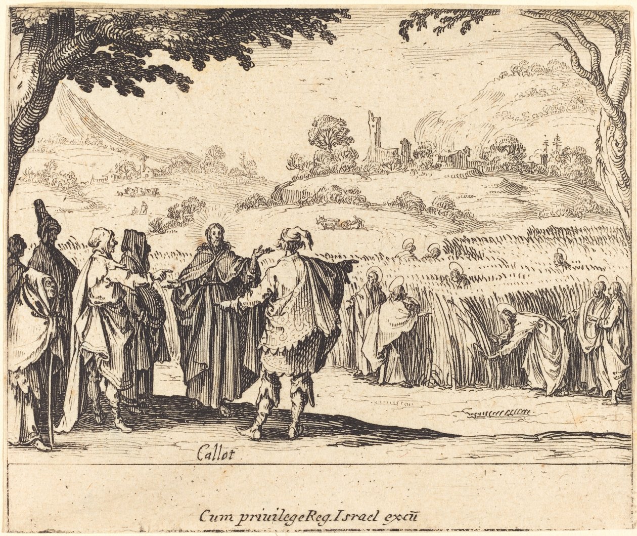 Jesus med farisæerne af Jacques Callot