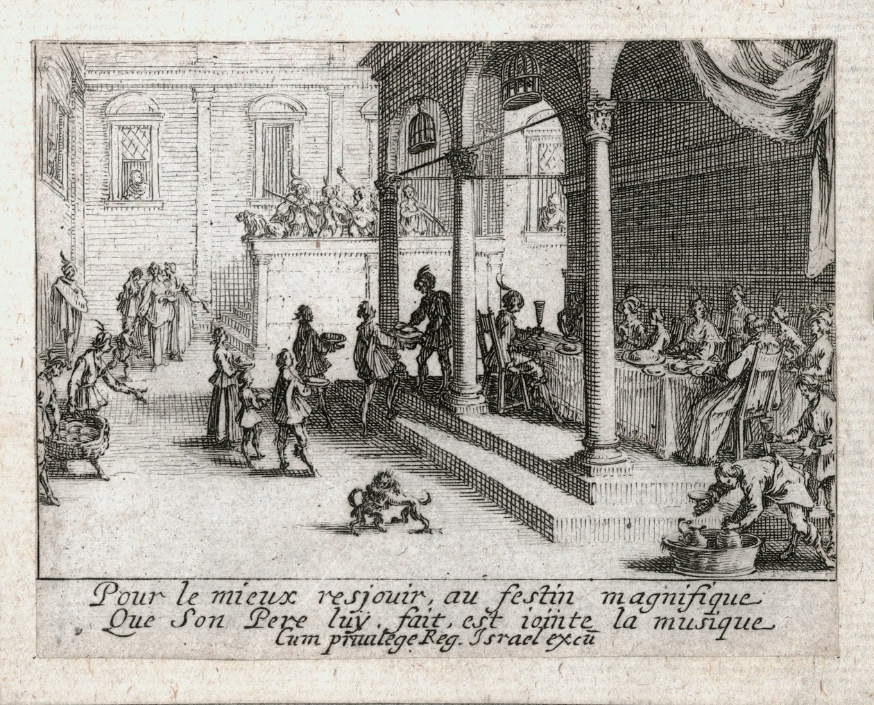 Den fortabte søns liv ... (kobberstik) af Jacques Callot