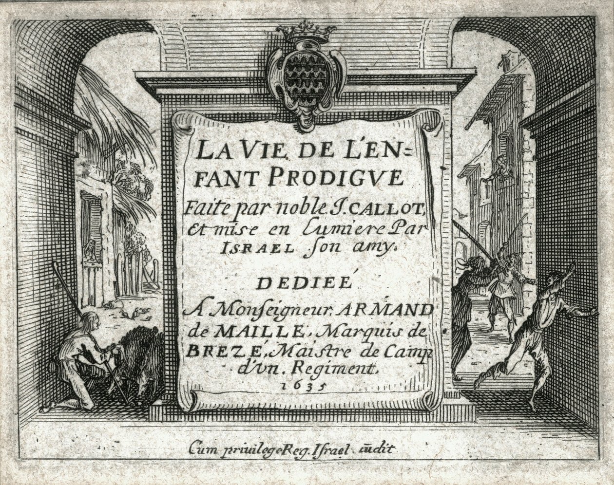 Den fortabte søns liv ... (kobberstik) af Jacques Callot