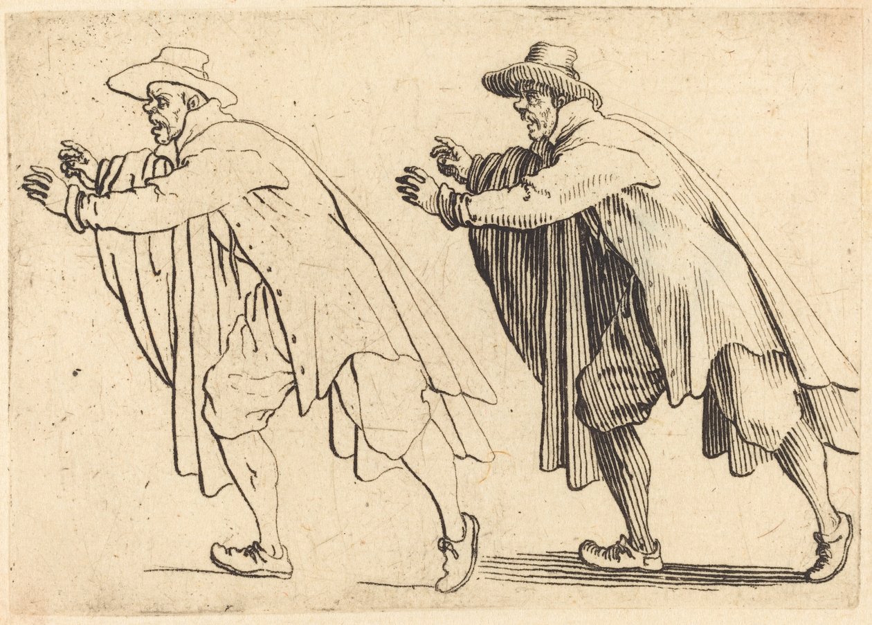 Mand, der flytter sig brat, ca. 1617. af Jacques Callot