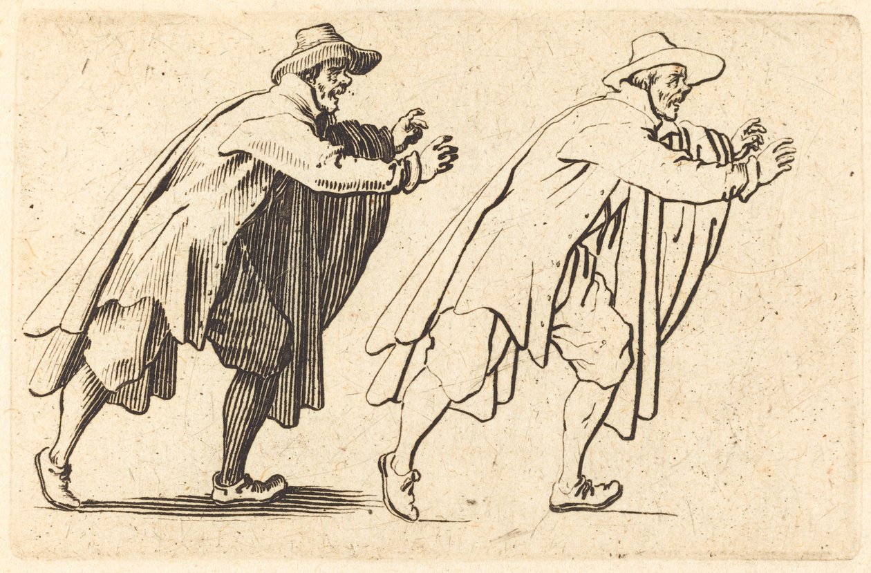 Mand, der flytter sig brat, ca. 1622. af Jacques Callot