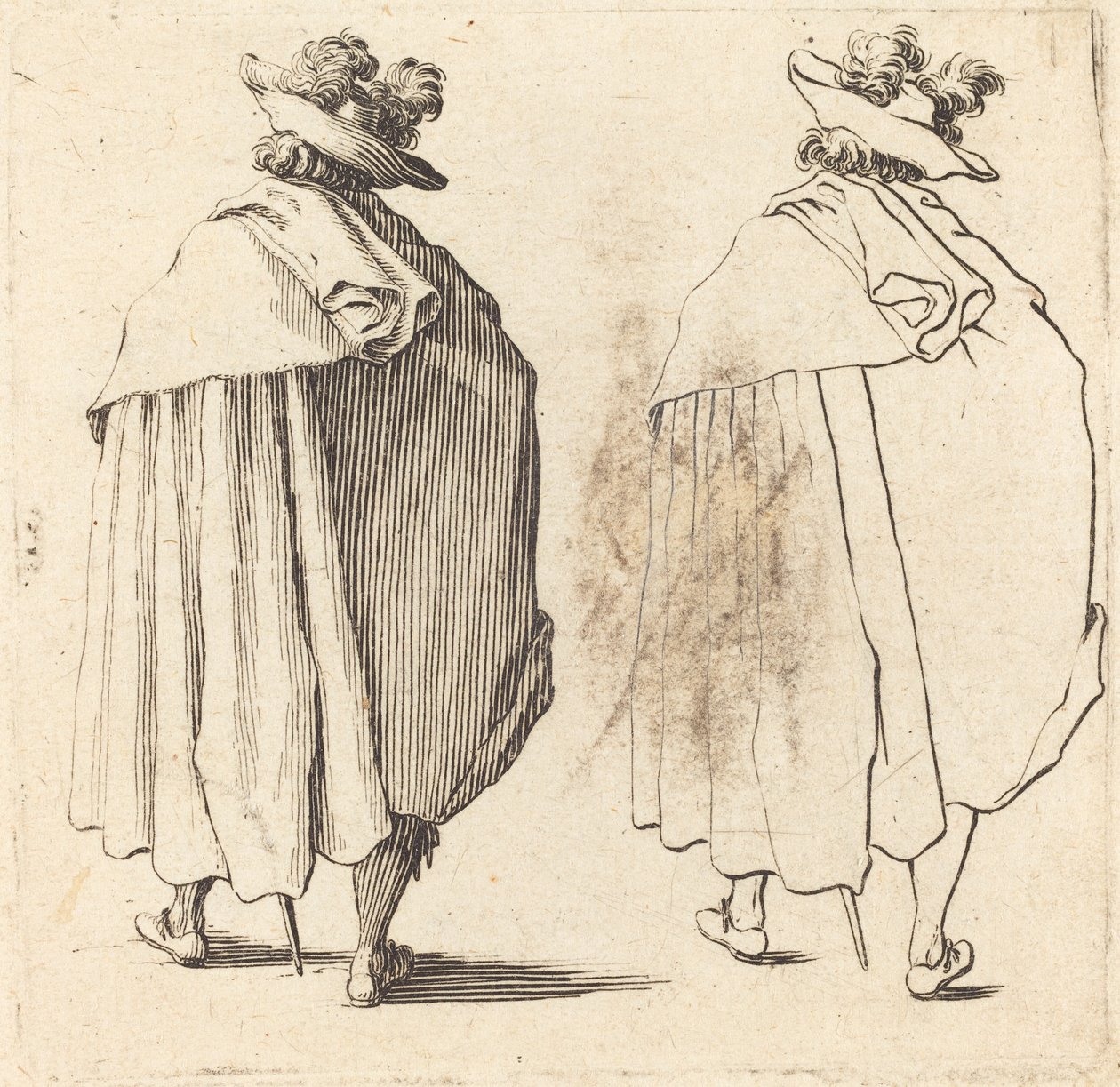 Mand i kappe, set bagfra af Jacques Callot