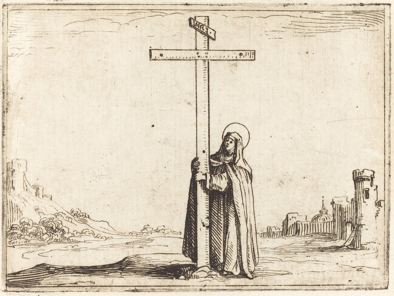 Nonne, der omfavner det hellige kors af Jacques Callot
