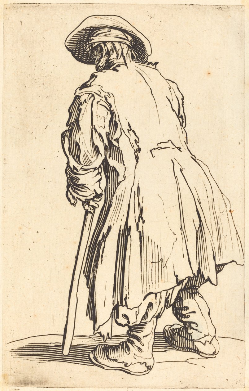 Gammel tigger med én krykke af Jacques Callot