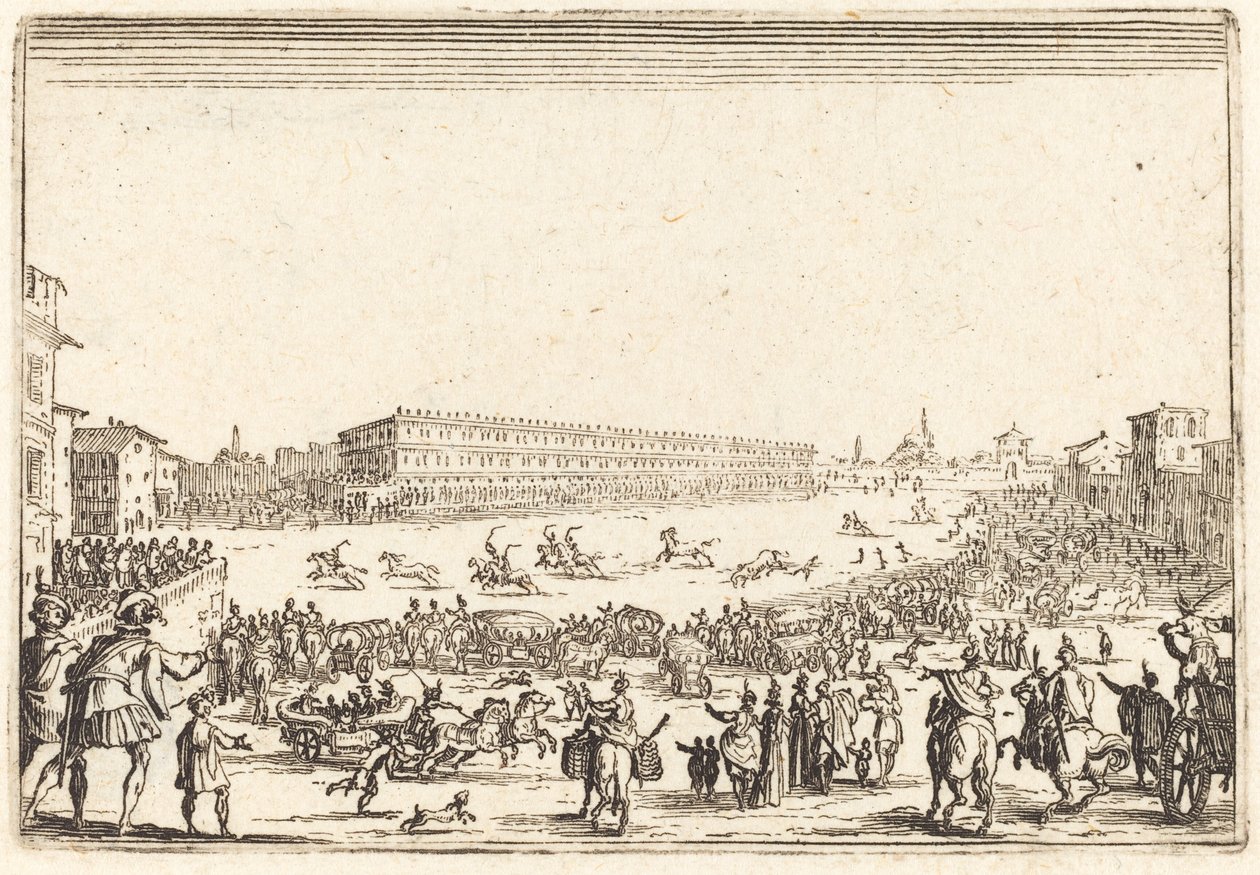 Piazza Santa Croce, Firenze, ca. 1622. af Jacques Callot
