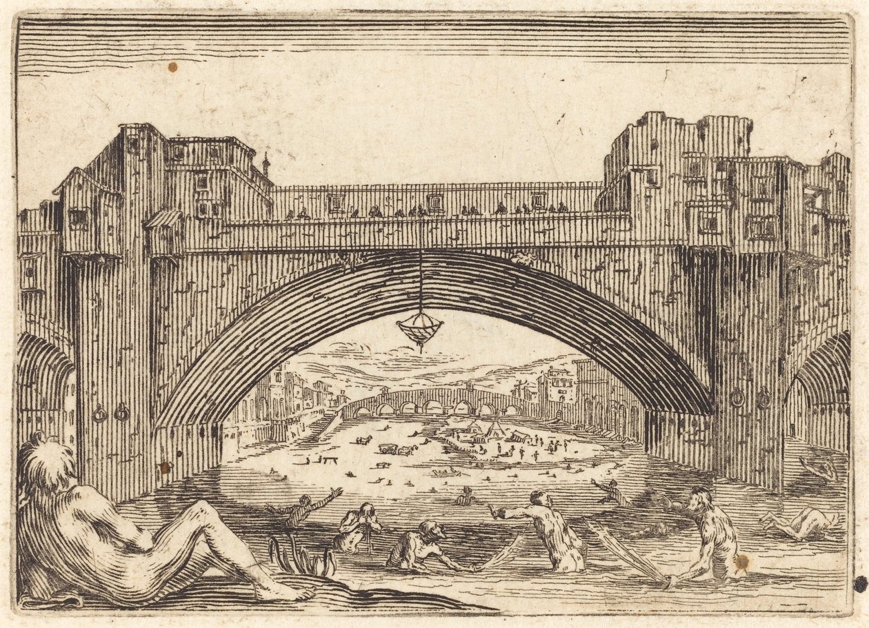 Ponte Vecchio, Firenze, ca. 1622. af Jacques Callot