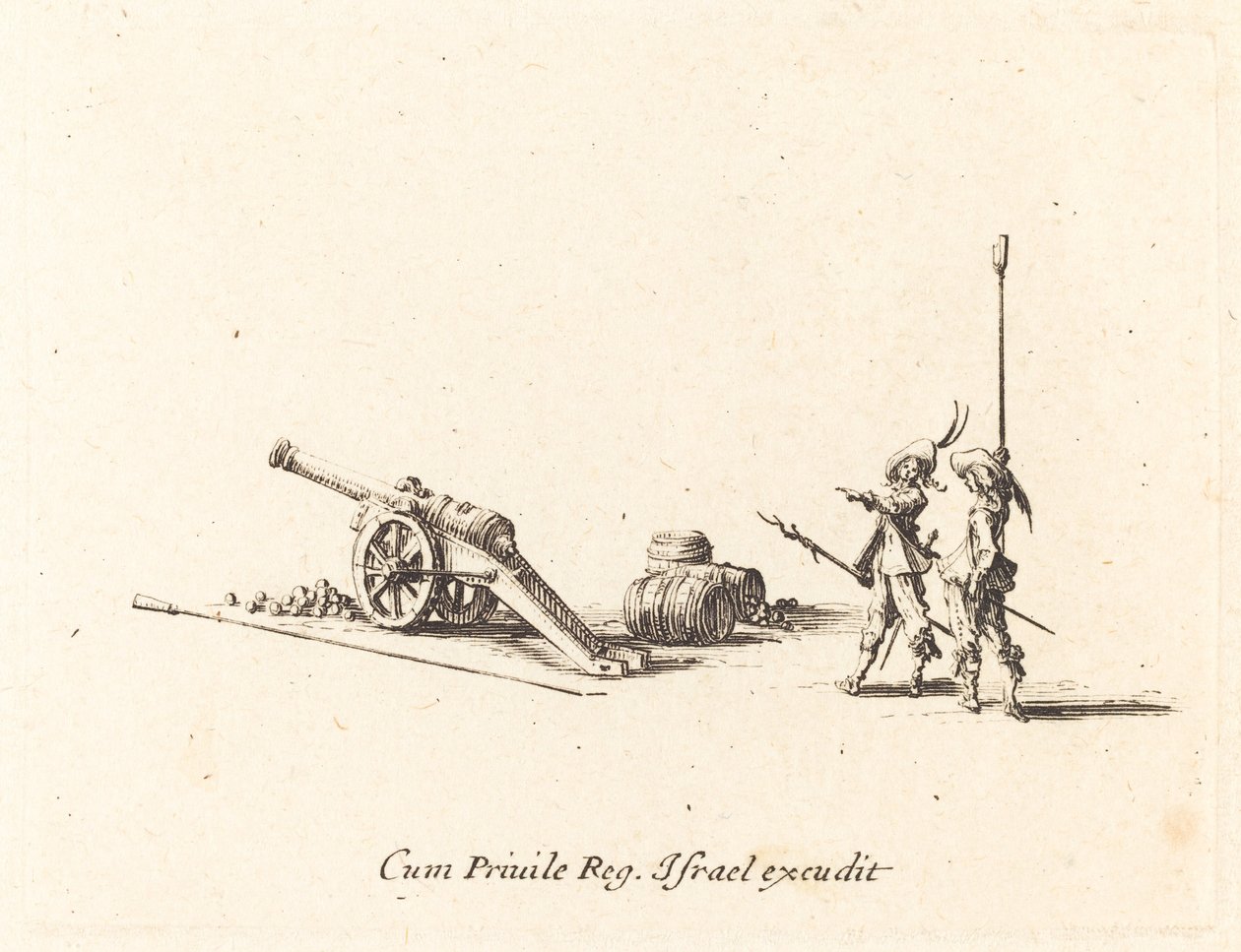 Forberedelse til at affyre kanonen, 16341635. af Jacques Callot