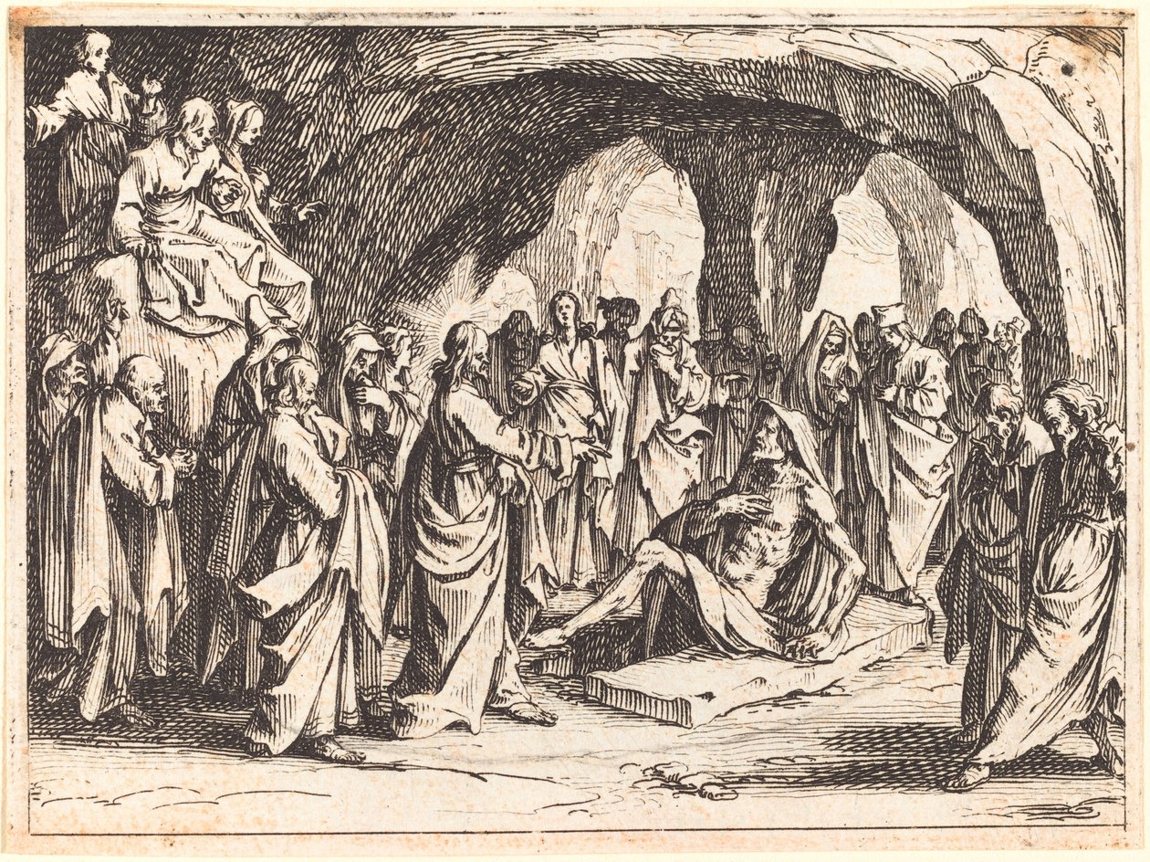 Rejsning af Lazarus, 1635. af Jacques Callot