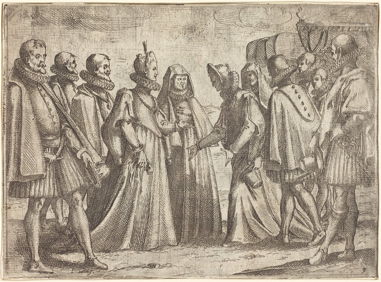 Reception i Mantua [til højre] af Jacques Callot