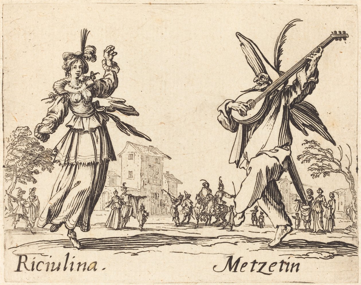 Riciulina og Metzetin af Jacques Callot