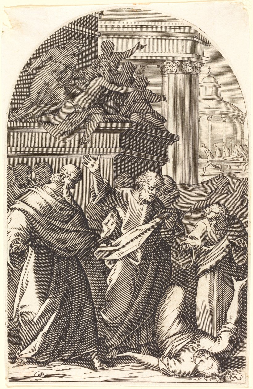 Sapphira straffet af døden af Jacques Callot