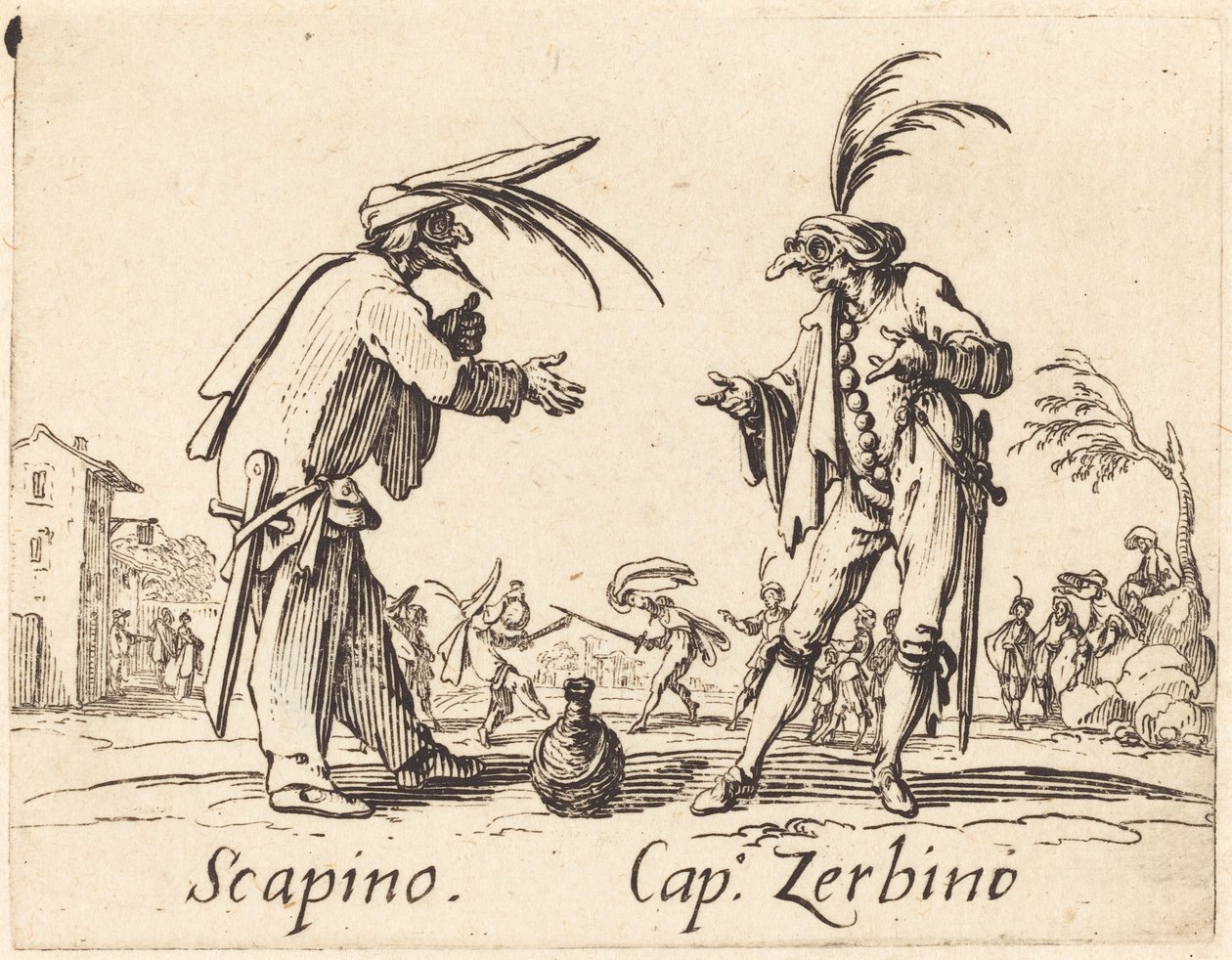 Scapino og Cap. Zerbino af Jacques Callot