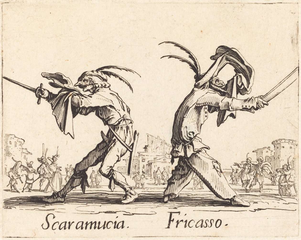 Scaramucia og Fricasso af Jacques Callot
