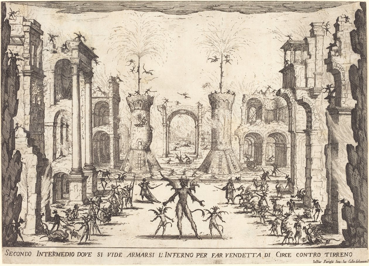 Andet intermezzo, 1617. af Jacques Callot