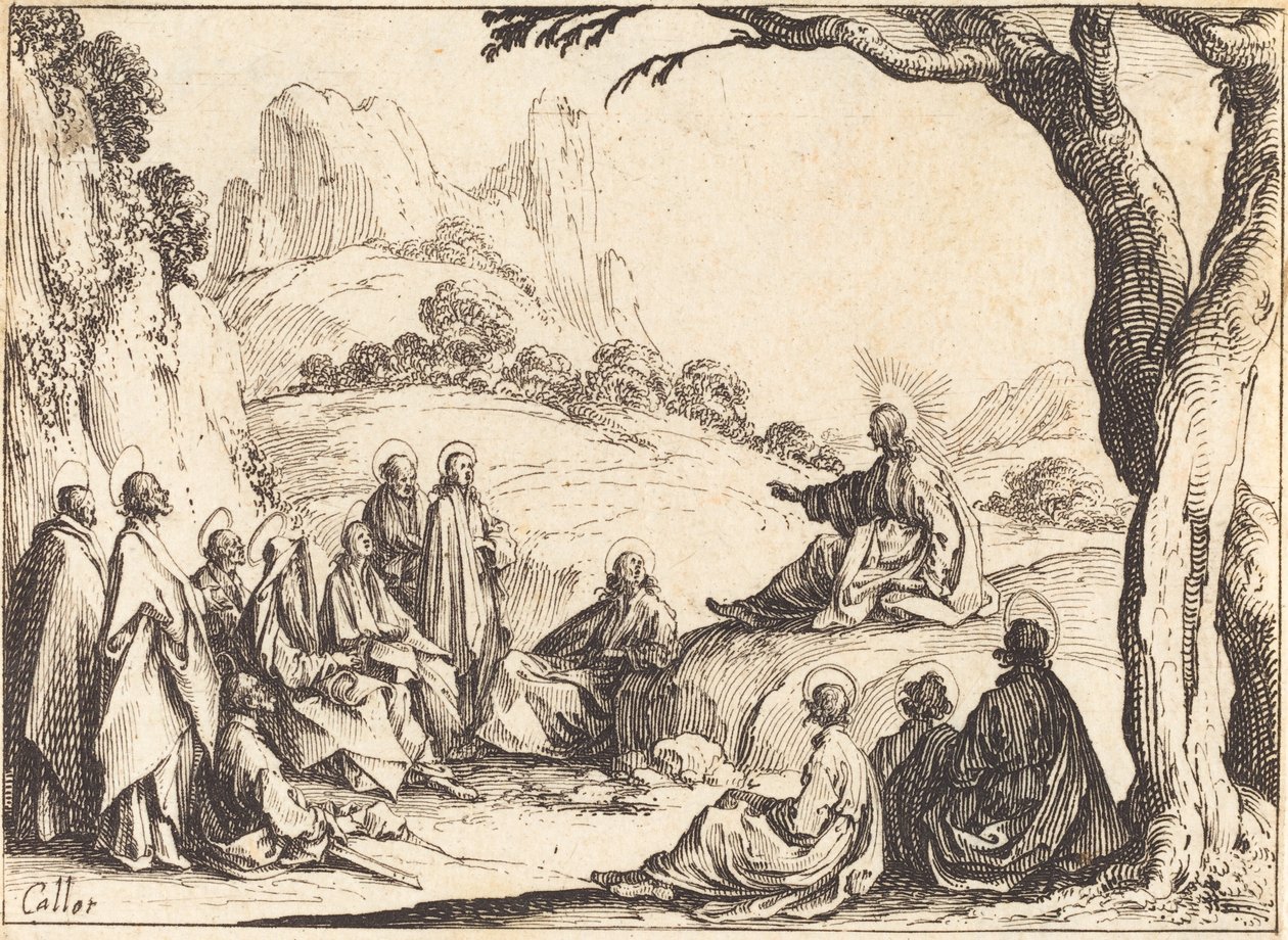 Bjergprædiken, 1635. af Jacques Callot